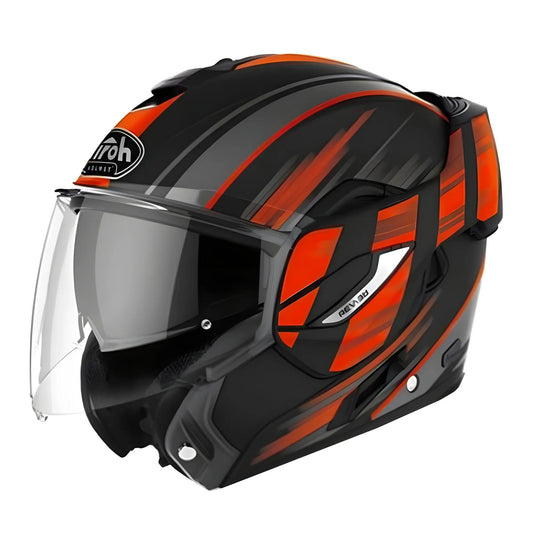 Moto Casco Airoh Helmet REV 19 Modulare Flip-Up - IKON Orange Matt - Am Moto-Abbigliamento Moto