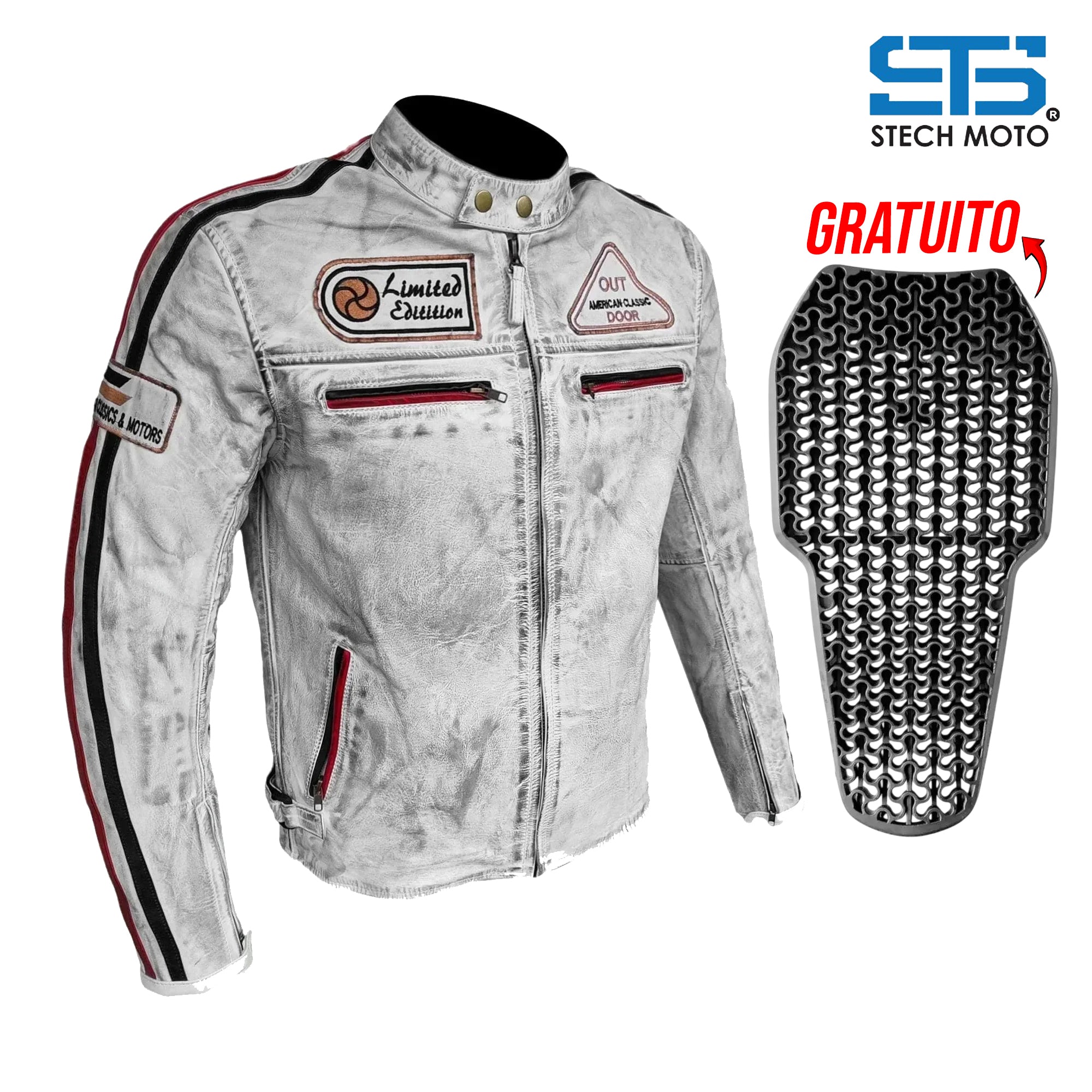 Moto Giubbotto in pelle da Uomo S-tech ST 1735 Vintage Custom & Café Race ST