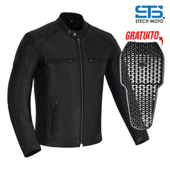 Giubbotto Moto in Pelle da Uomo S-tech ST 1755 Neo-Stemor Pelle Morbidissimo ST
