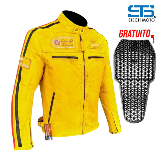 Giubbotto Moto in pelle da Uomo S-tech ST 1735 Vintage Custom & Café Race ST