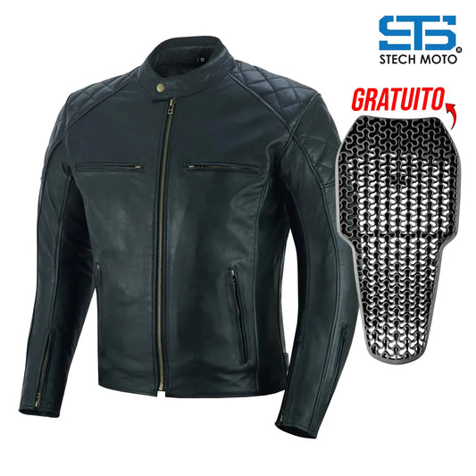 Moto giacca in Pelle S-tech ST 1710 Quintus Custom Vintage e Cafe Race ST