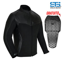 Moto giacca estivo in pelle e tessuto S-tech ST 1730 AIR Waves custom vintage Cafe Race ST