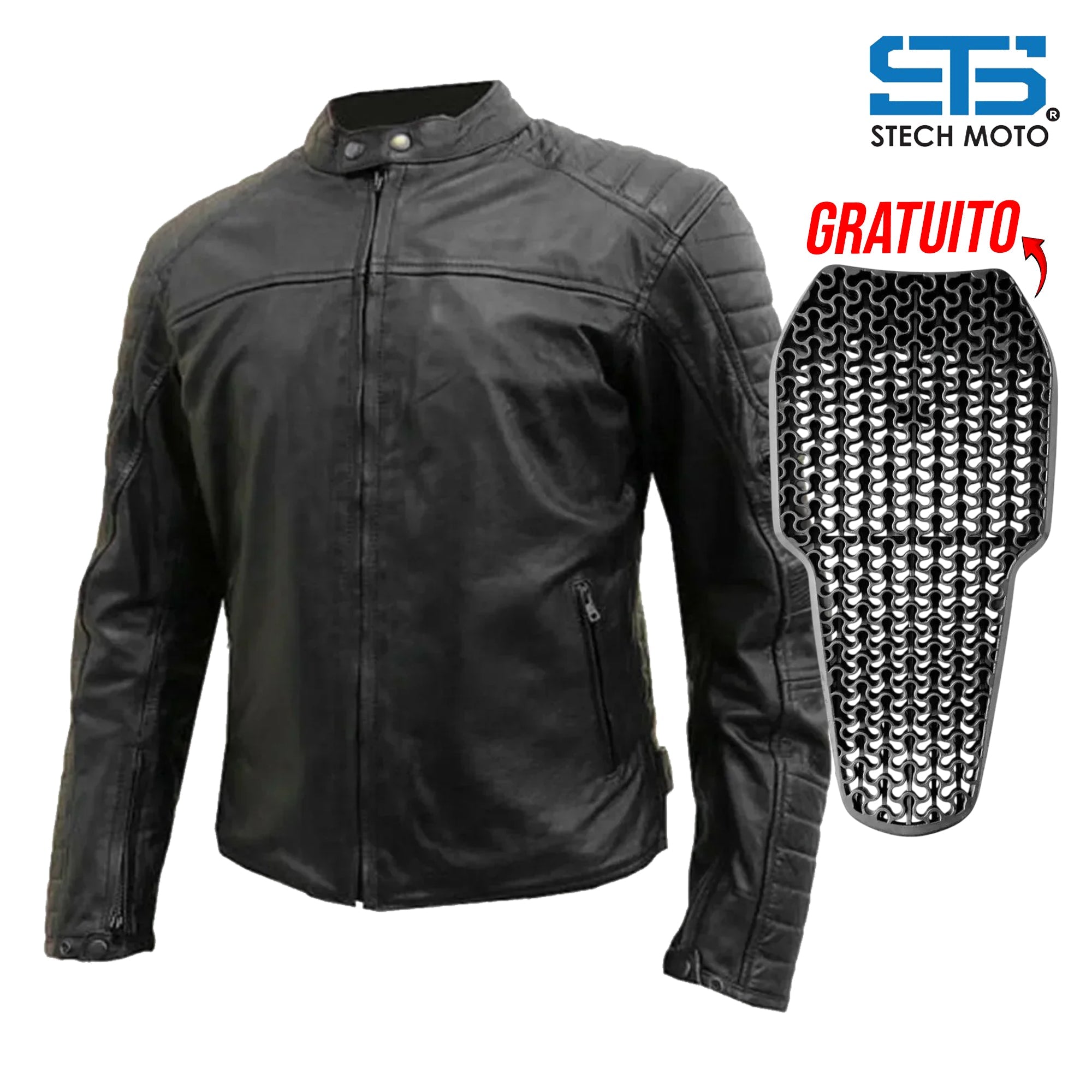 Moto Giubbotto in Pelle da Uomo S-tech ST 1785 Flesh custom Vintage ST