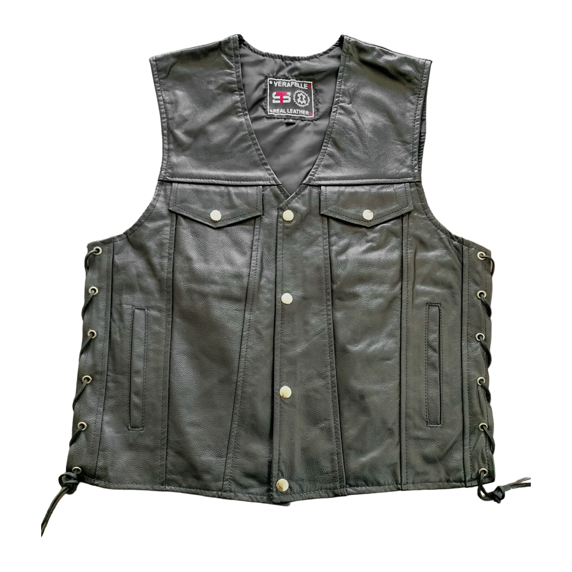 Gilet da Moto in pelle da uomo Stechmoto ST 1206 Custom Vintage e Café Race ST