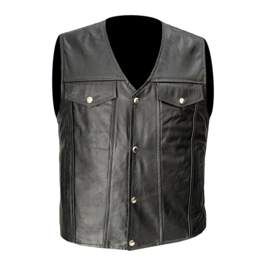 Gilet da Moto in pelle da uomo Stechmoto ST 1206 Custom Vintage e Café Race ST