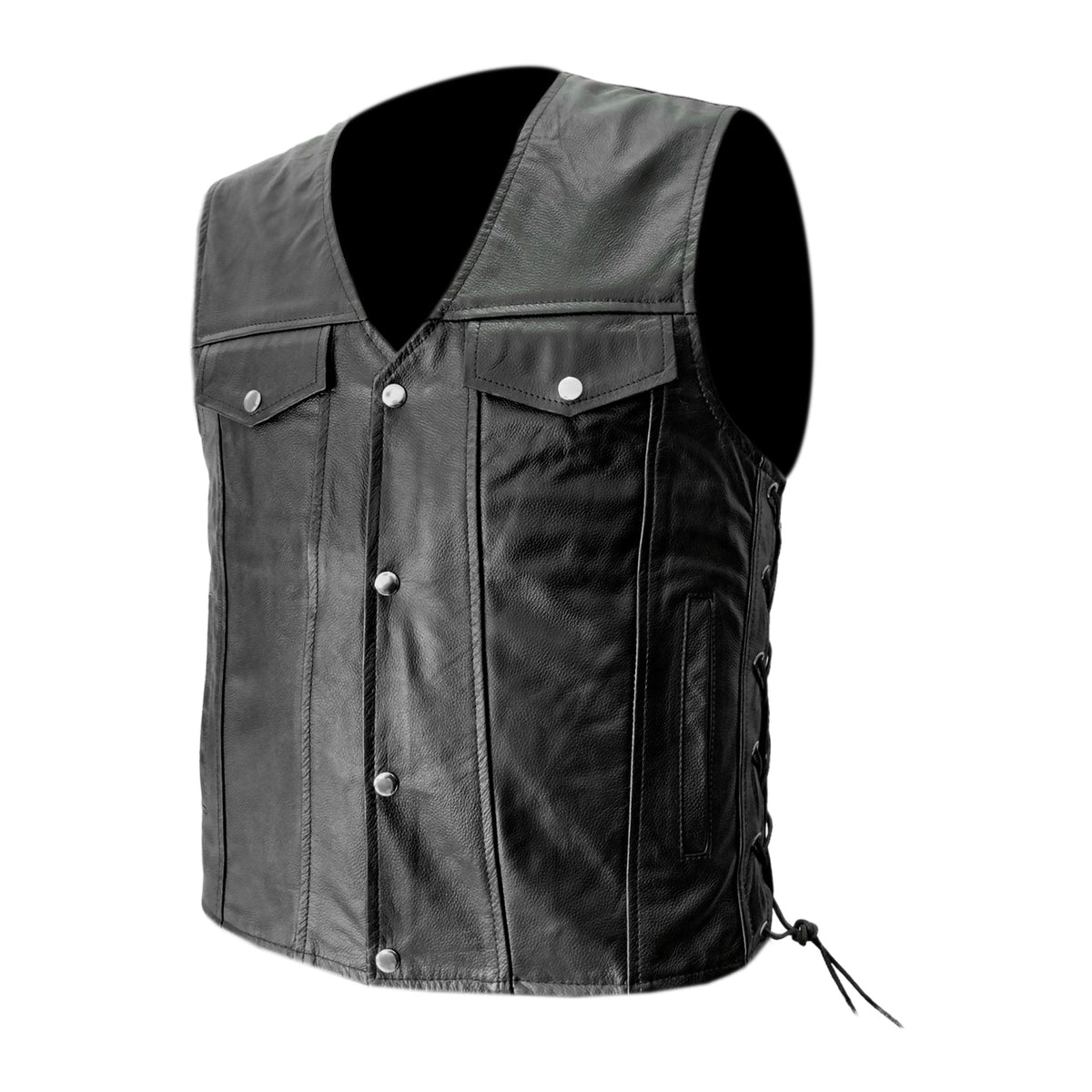 Gilet da Moto in pelle da uomo Stechmoto ST 1206 Custom Vintage e Café Race ST