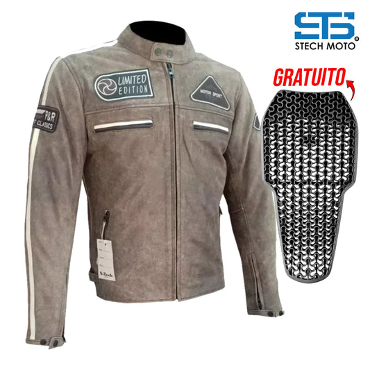 Moto giacca in pelle S-tech ST 1735 Vintage Custom & Café Race ST