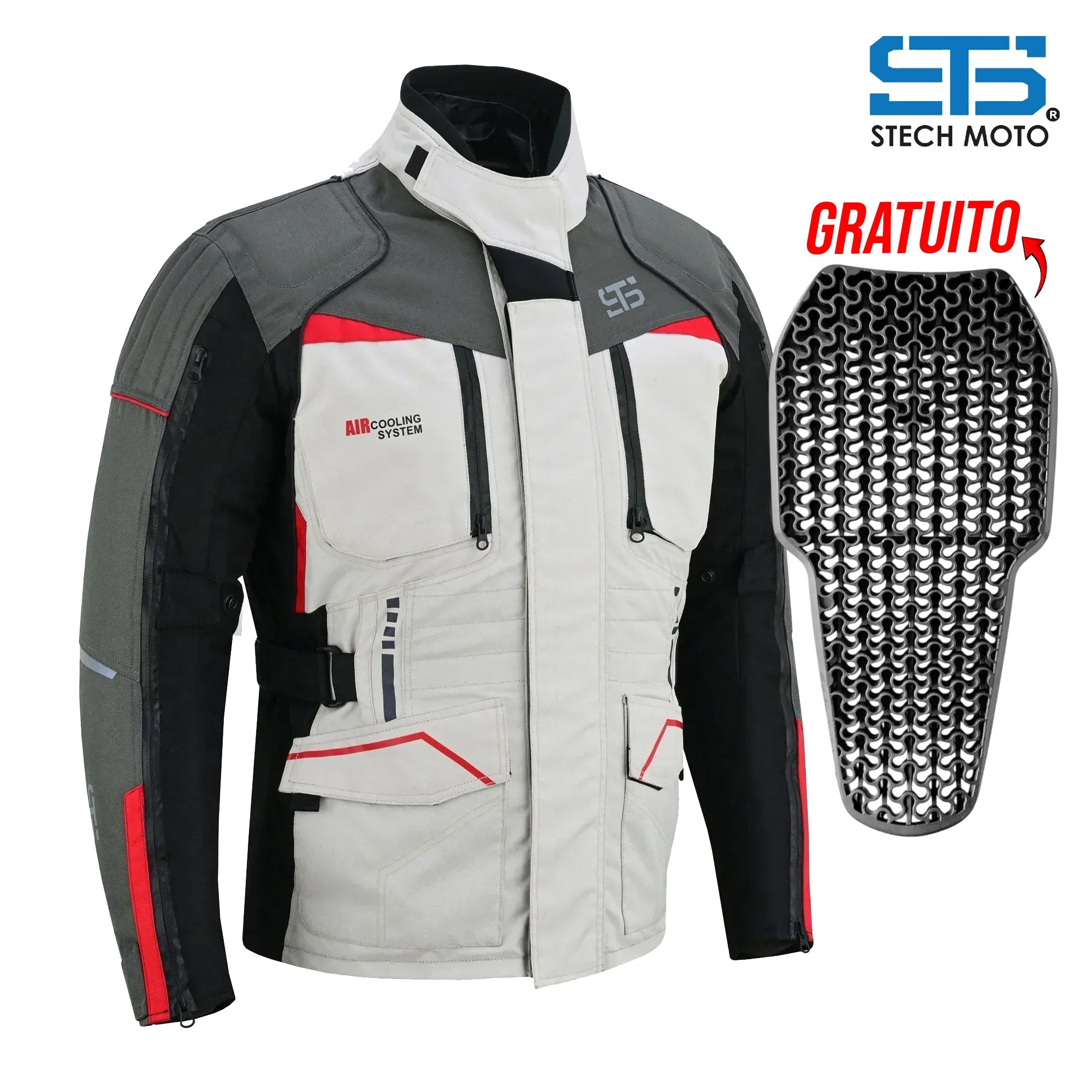 Moto Giacca in tessuto da uomo S-tech ST 825 Volcano H2Out 3 Strati e 4 Stagione ST