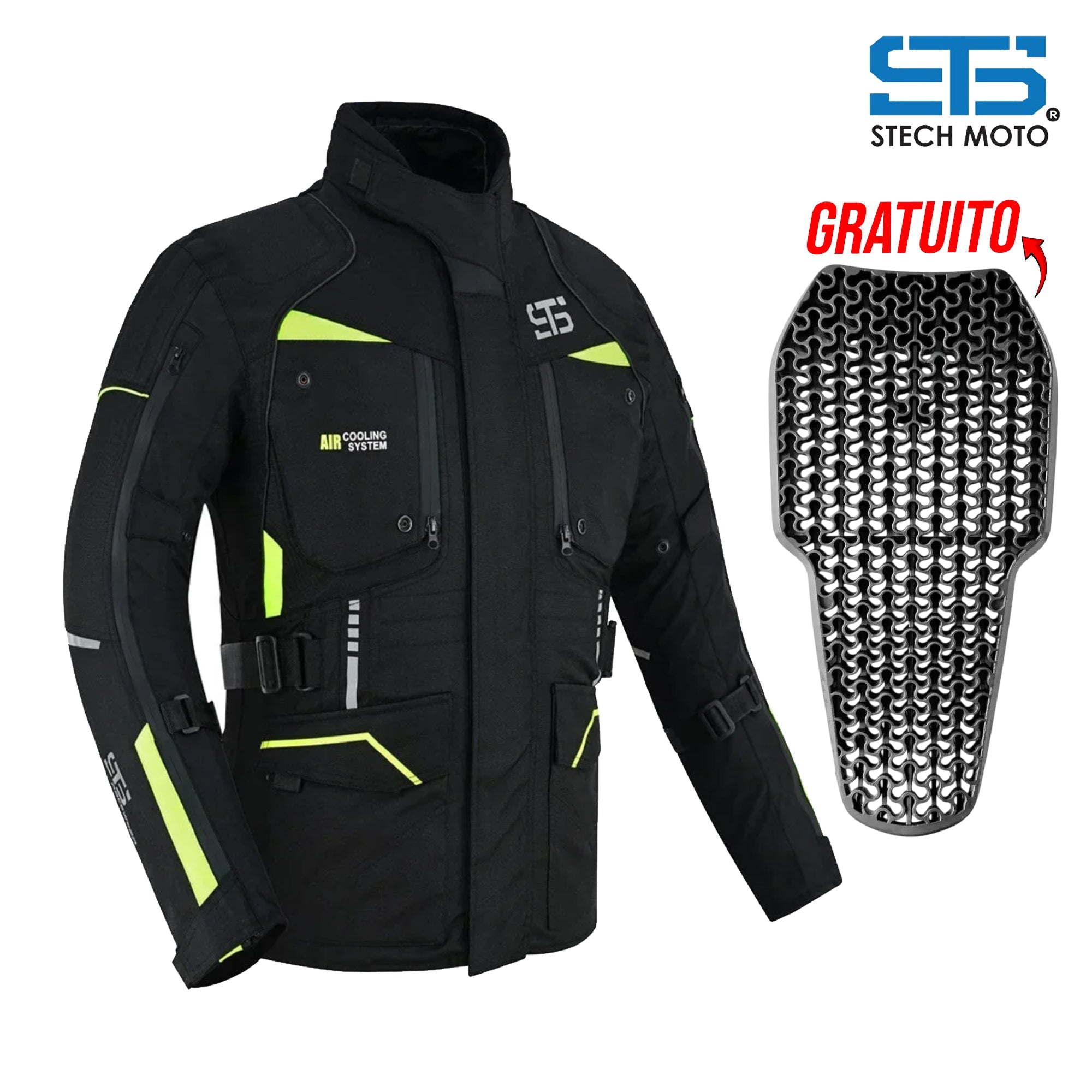 Moto Giacca in tessuto da uomo S-tech ST 825 Volcano H2Out 3 strati e 4 stagione ST