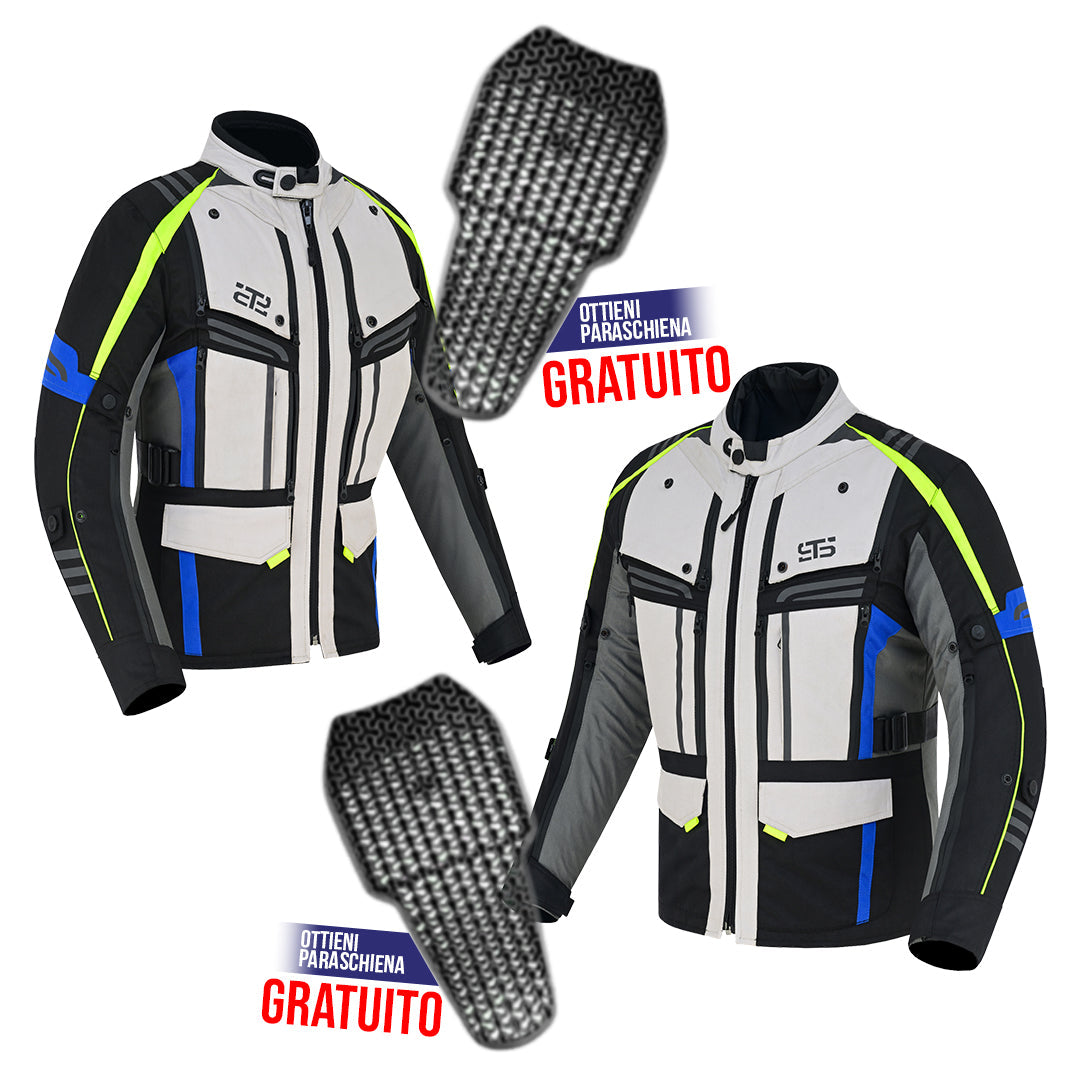 Moto Giacca in tessuto S-tech ST 828 ICE-ROAD H2Out 3 Strati e 4 Stagione ST