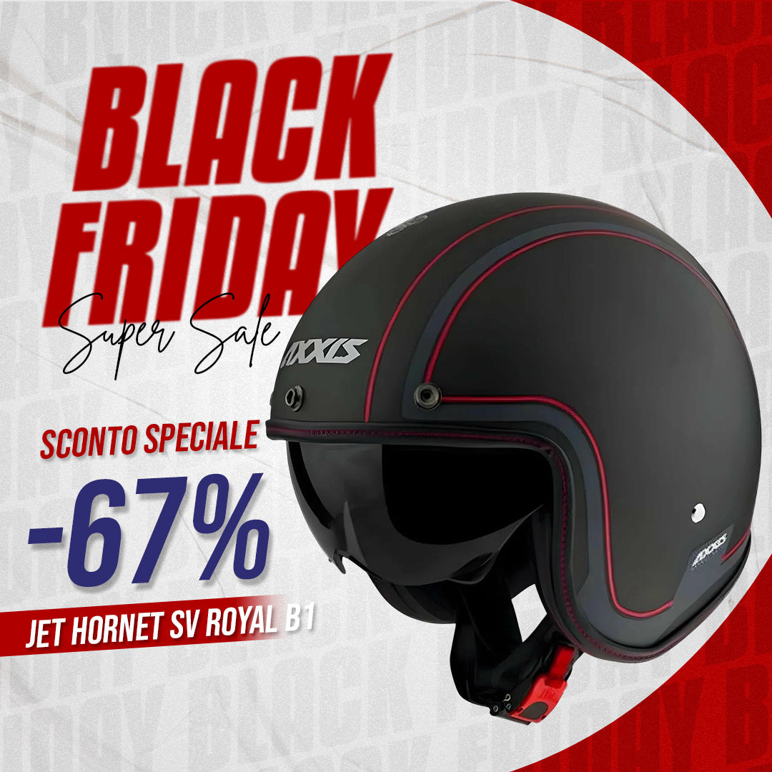 Casco Moto AXXIS JET Hornet SV Royal B1 Nero Opaco - Eleganza e Sicurezza AXXIS
