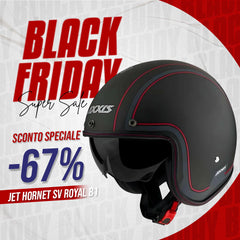 Casco Moto AXXIS JET Hornet SV Royal B1 Nero Opaco - Eleganza e Sicurezza AXXIS