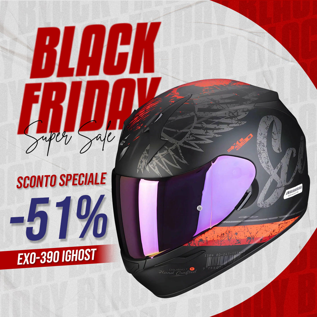 CASCO MOTO INTEGRALE SCORPION EXO-390 IGHOST NERO OPACO-ARGENTO SCORPION INT