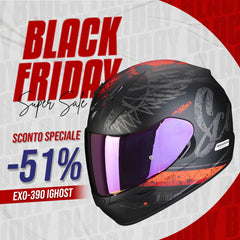 CASCO MOTO INTEGRALE SCORPION EXO-390 IGHOST NERO OPACO-ARGENTO SCORPION INT