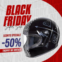 Moto Casco Integrali Vintage in Fibra - PREMIER TROPHY NX ARGENTATO CROMATO  PREMIER