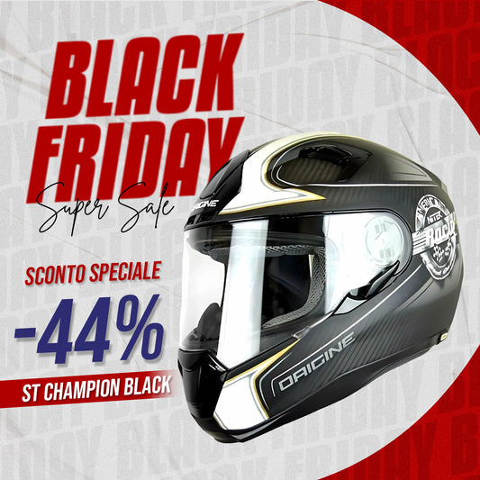 ST Champion Nero Casco Moto Integrale Fibra - Sicurezza Avanzata e Stile Origine