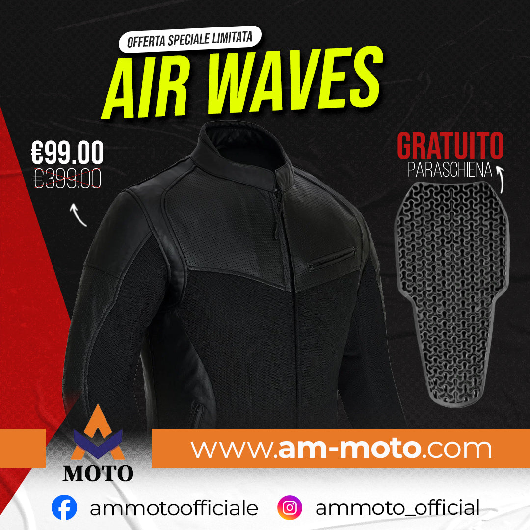 Moto giacca estivo in pelle e tessuto Stechmoto ST 1730 AIR Waves custom vintage Cafe Race ST