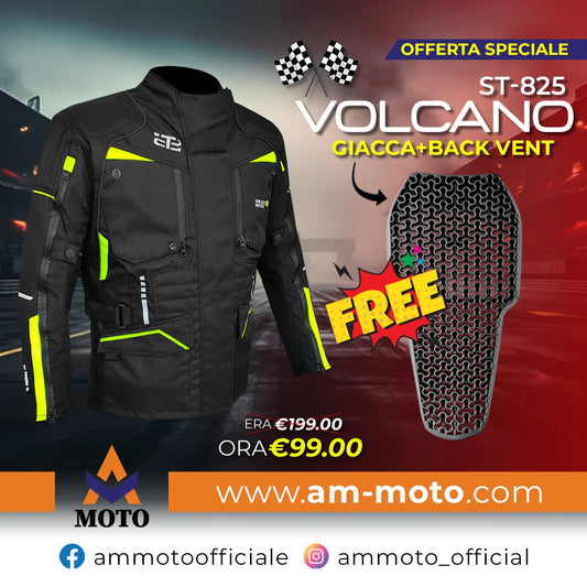 Stechmoto ST 825 Volcano H2Out veste de moto en tissu pour hommes 3 couches et 4 saisons Black-flu