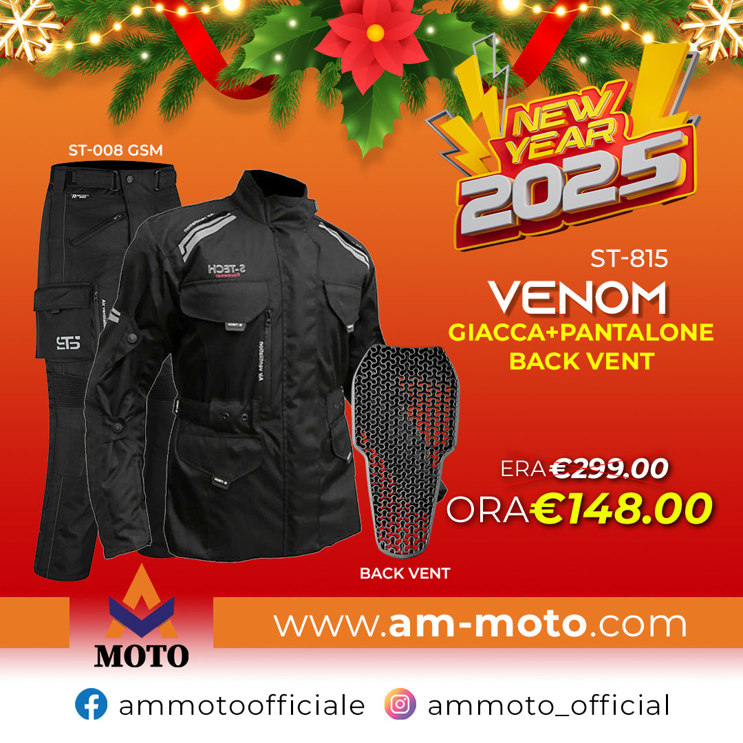 Moto Giacca e pantalone in Tessuto Stechmoto ST 815 Venom H2O X-Tourer 3 Strati 4 Stagioni ST