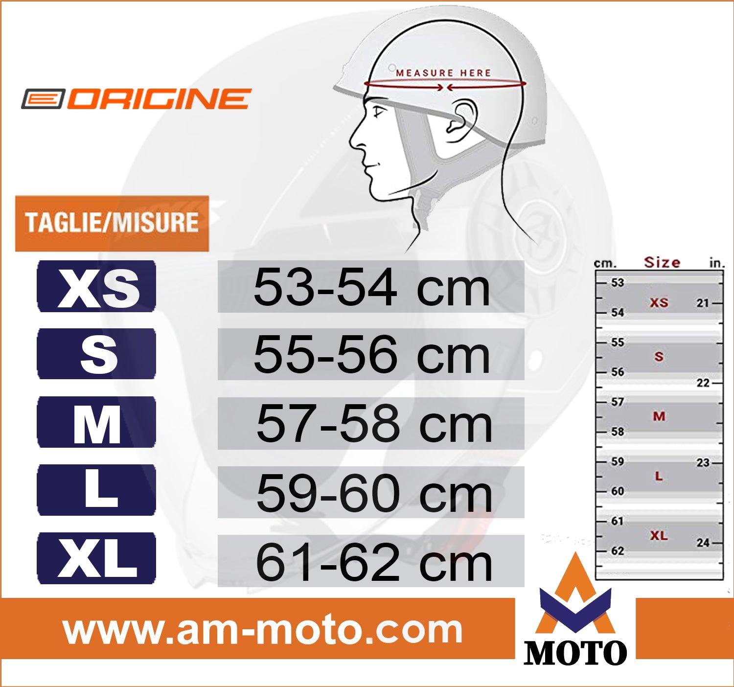 Origine_Helmet_Size_Chart - Am Moto-Abbigliamento Moto