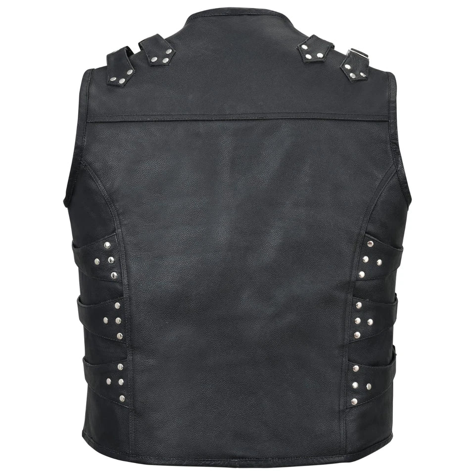 Moto Gilet in pelle S-tech ST 1100 Torento FIBBIE Vintage Custom Café Race ST