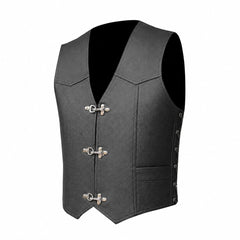 Moto Gilet in pelle S-tech 1150 FIBBIE Vintage Custom Café Race ST