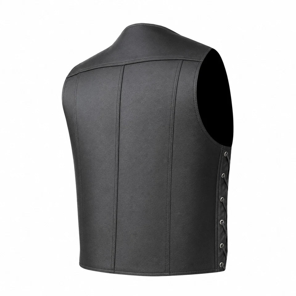 Moto Gilet in pelle S-tech 1150 FIBBIE Vintage Custom Café Race ST