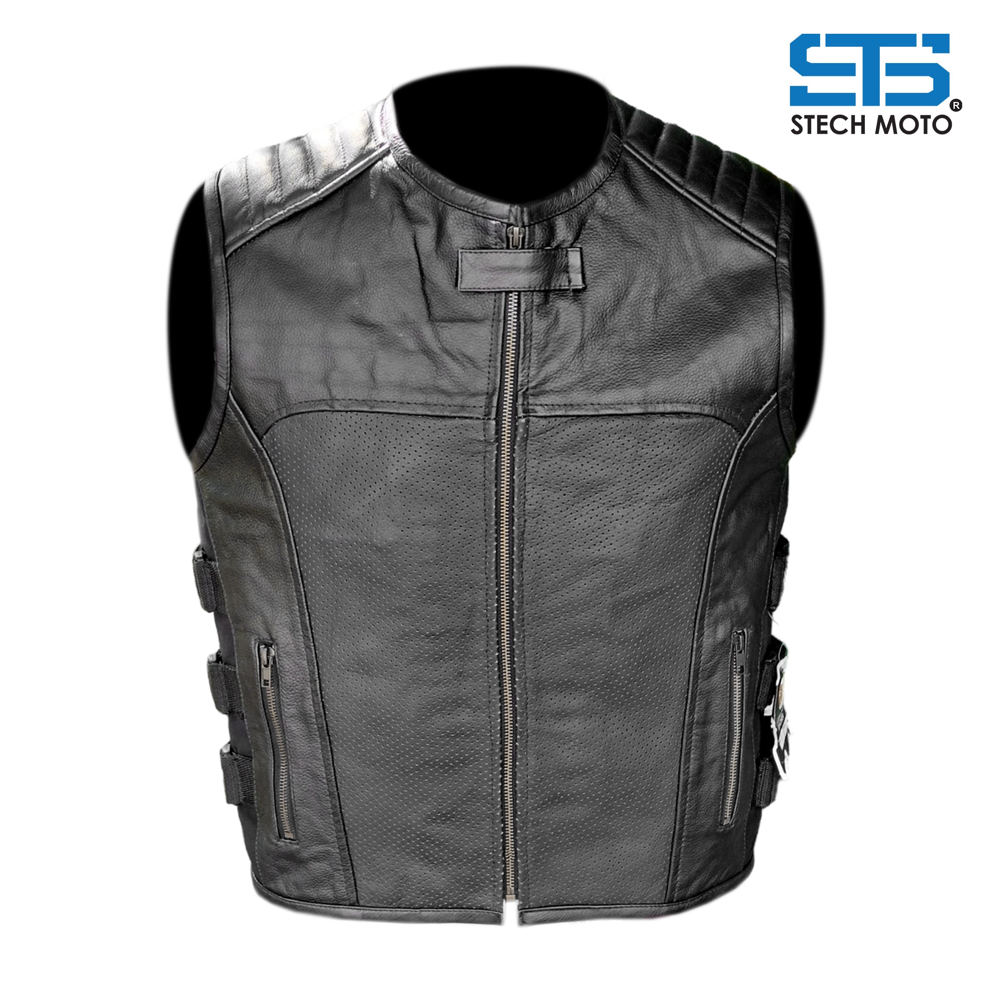 Gilet da Moto in pelle Stechmoto ST 1121  Vintage Custom & Café Race ST