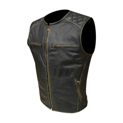 Moto Gilet in pelle da Uomo Stechmoto ST 1170  Vintage Custom & Café Race ST