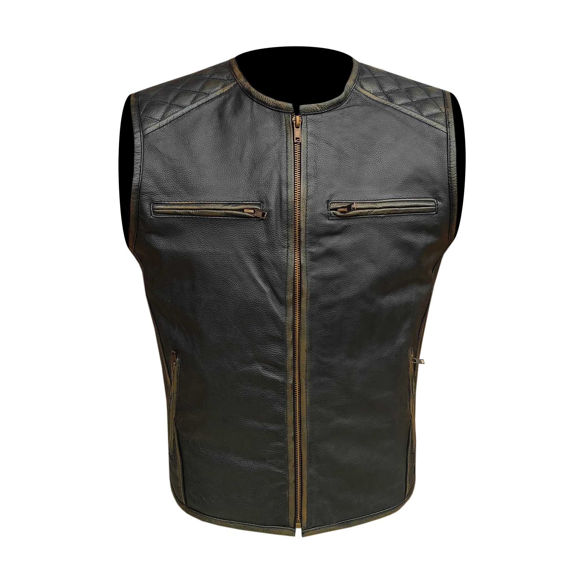 Moto Gilet in pelle da Uomo Stechmoto ST 1170  Vintage Custom & Café Race ST