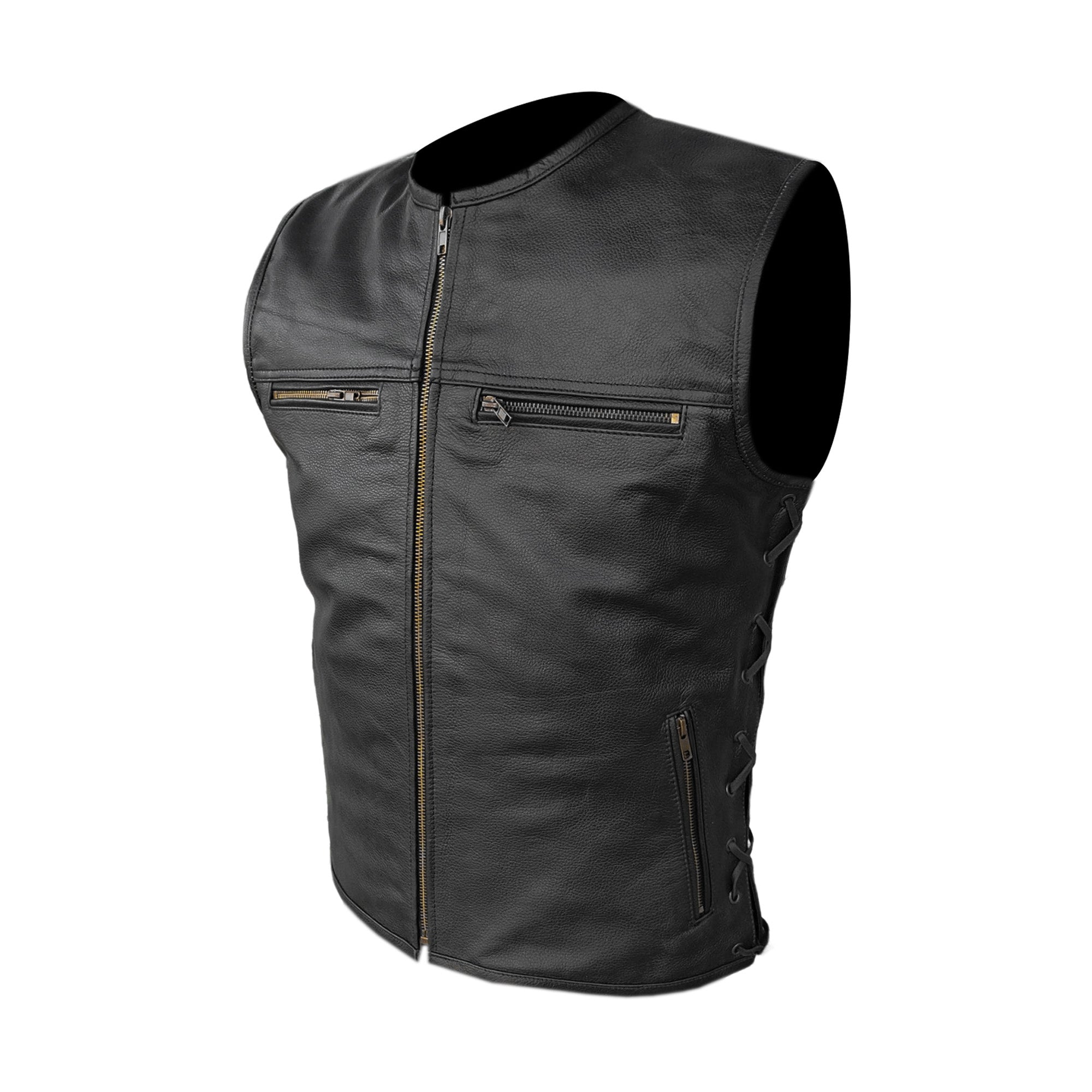 Gilet da Moto in pelle da Uomo Stechmoto ST 1185  Vintage Custom & Café Race ST