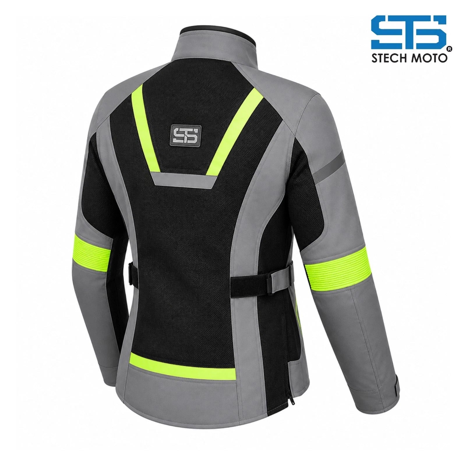 Giubbotto da moto estivo in tessuto s-tech ST 851 AIR H2Out  Nero-Grigio-flu ST