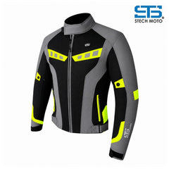 Giubbotto da moto estivo in tessuto s-tech ST 851 AIR H2Out  Nero-Grigio-flu ST