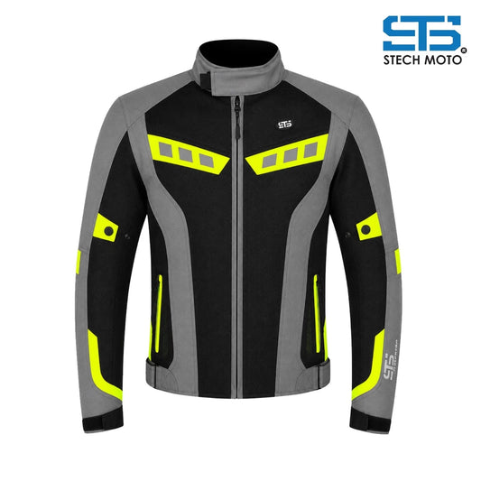 Giubbotto da moto estivo in tessuto s-tech ST 851 AIR H2Out  Nero-Grigio-flu ST