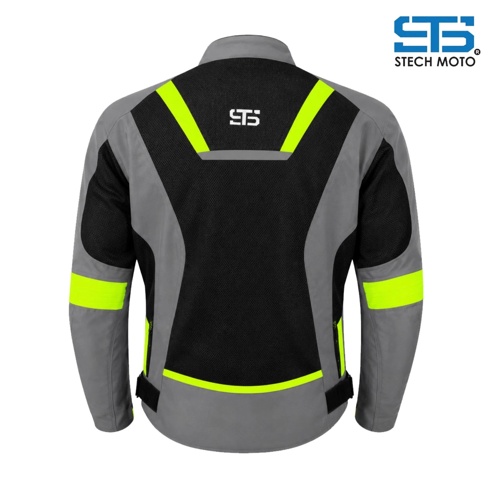 Giubbotto da moto estivo in tessuto s-tech ST 851 AIR H2Out  Nero-Grigio-flu ST