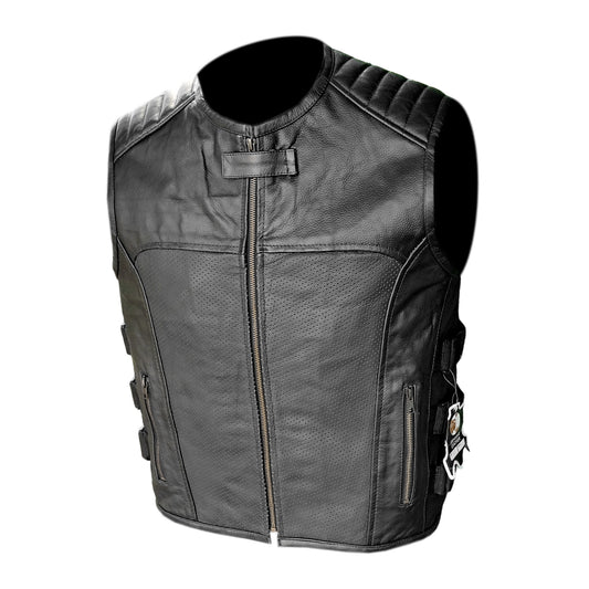 Gilet da Moto in pelle Stechmoto ST 1121  Vintage Custom & Café Race ST