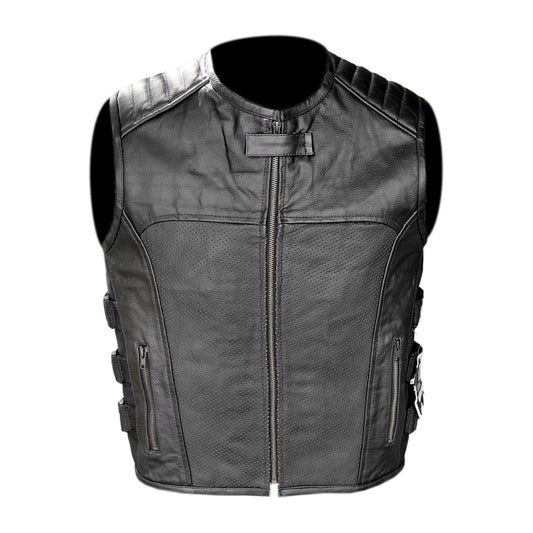 Gilet da Moto in pelle Stechmoto ST 1121  Vintage Custom & Café Race ST