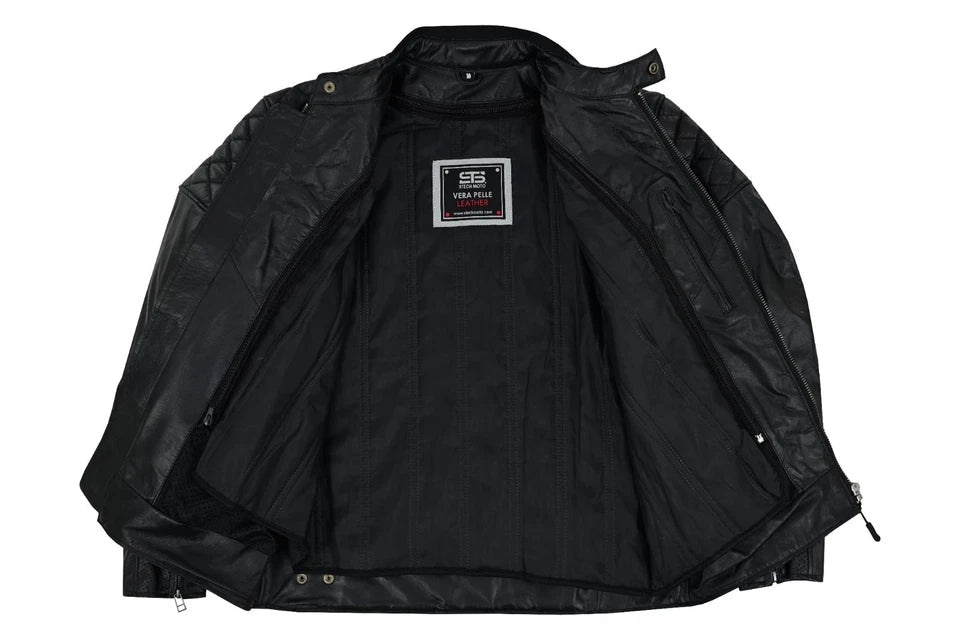 Moto giacca estivo in pelle uomo Stechmoto ST 1720 DOMINO AIR  Vintage Café Race ST