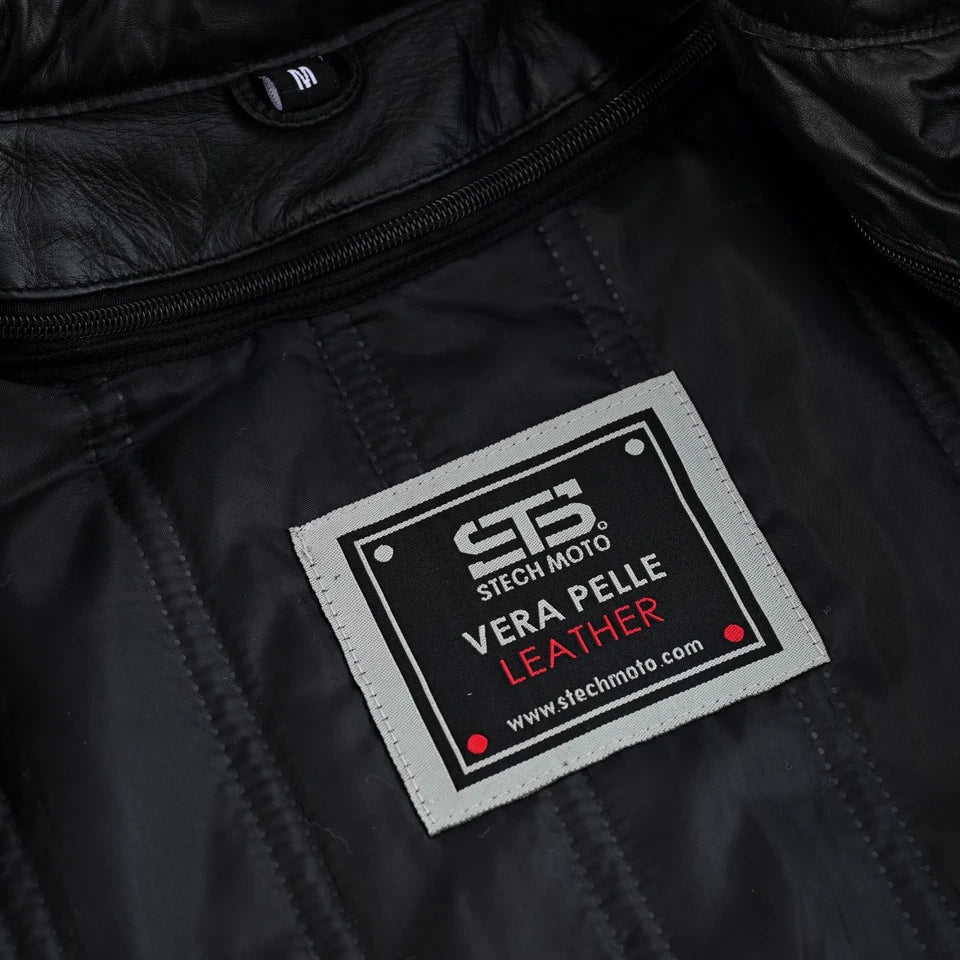 Moto giacca estivo in pelle uomo Stechmoto ST 1720 DOMINO AIR  Vintage Café Race ST
