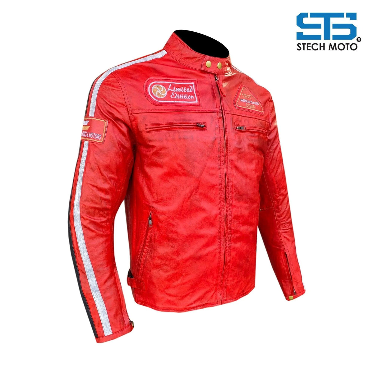 Giubbotto Moto in pelle da Uomo Stechmoto ST 1735 Vintage Custom & Café Race - Am Moto-Abbigliamento Moto