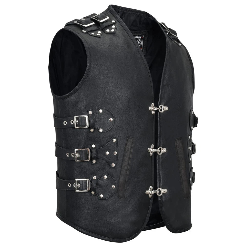 Moto Gilet in pelle S-tech ST 1100 Torento FIBBIE Vintage Custom Café Race ST