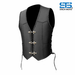 Moto Gilet in pelle S-tech ST 1110 FIBBIE-GW Vintage Custom Café Race ST