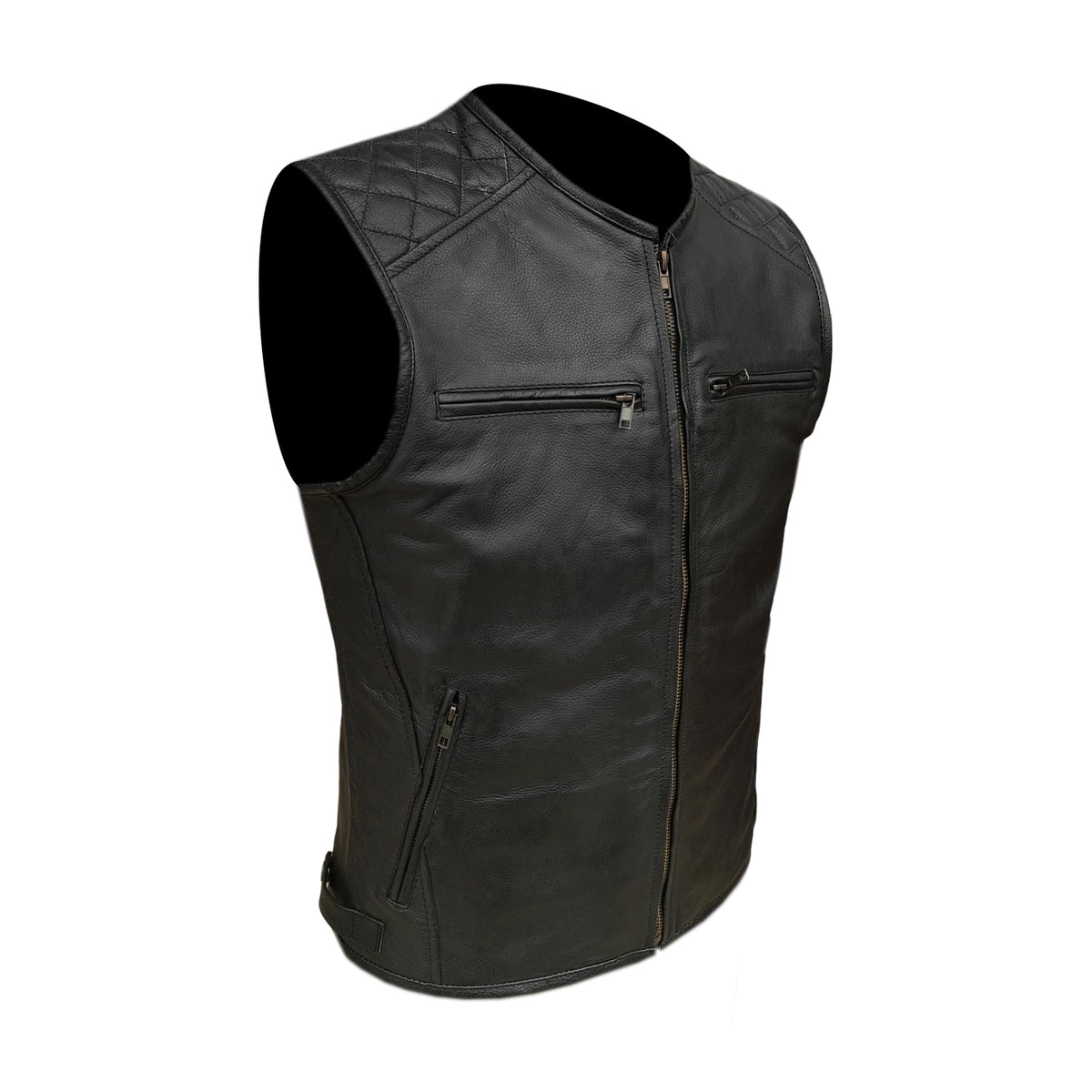 Gilet da Moto in pelle da Uomo Stechmoto ST 1170  Vintage Custom & Café Race ST