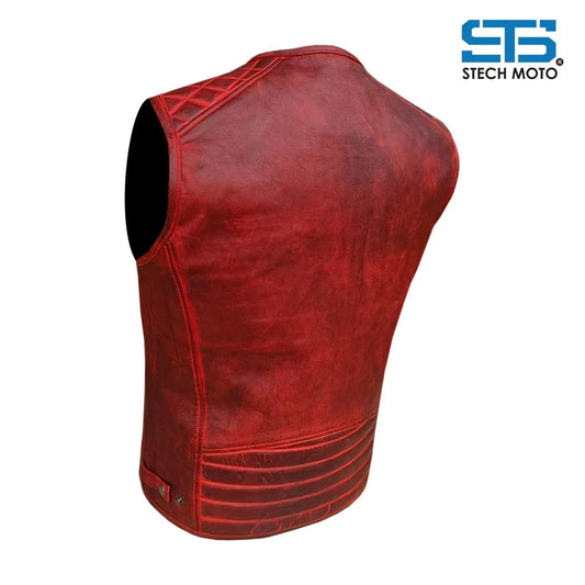 Gilet da Moto in pelle da Uomo Stechmoto ST 1170  Vintage Custom & Café Race ST