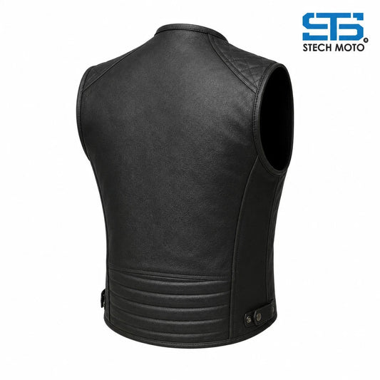 Moto Gilet in pelle da Uomo S-tech ST 1170 Vintage Custom & Café Race ST