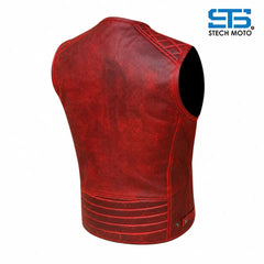 Moto Gilet in pelle da Uomo S-tech ST 1170 Vintage Custom & Café Race ST