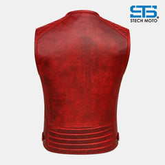 Moto Gilet in pelle da Uomo S-tech ST 1170 Vintage Custom & Café Race ST