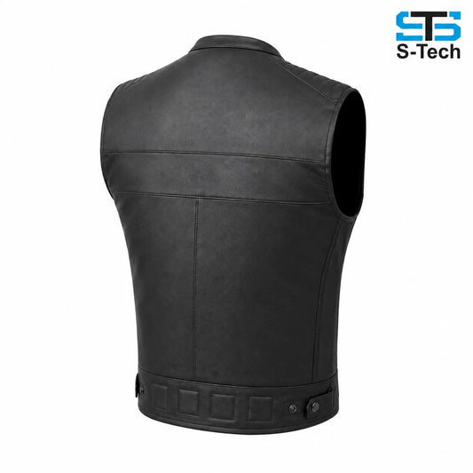Gilet da Moto in pelle S-tech ST 1180 Vintage Custom & Café Race ST