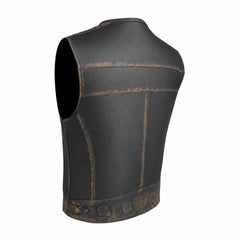 Moto Gilet in pelle da Uomo S-tech ST 1180 PW Vintage Custom & Café Race ST