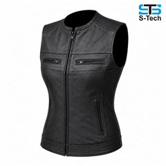 Gilet da Moto in pelle S-tech ST 1180 Vintage Custom & Café Race ST